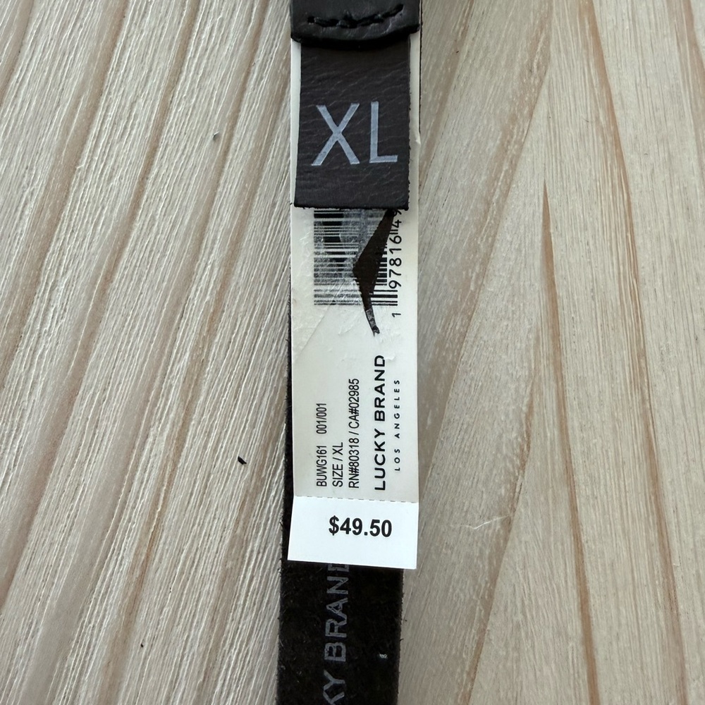 Lucky Brand Black Leather Belt with Silver Heart - Picture 4 of 5